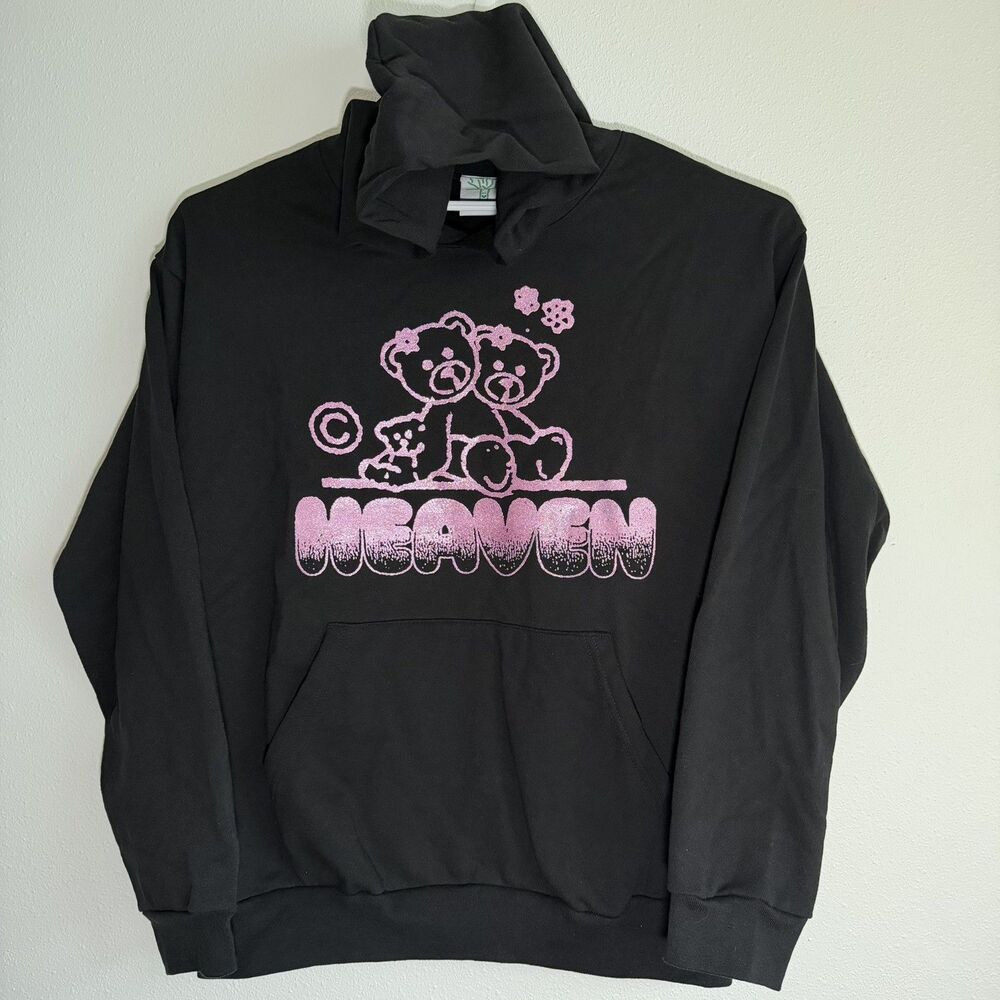 Heaven by Marc Jacobs x Online Ceramics Teddy Bear Hoodie XXL Glitter Logo Rare